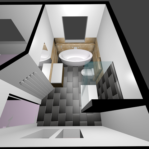 Bathroom---Charcoal-in-shower---Camera2-overhead